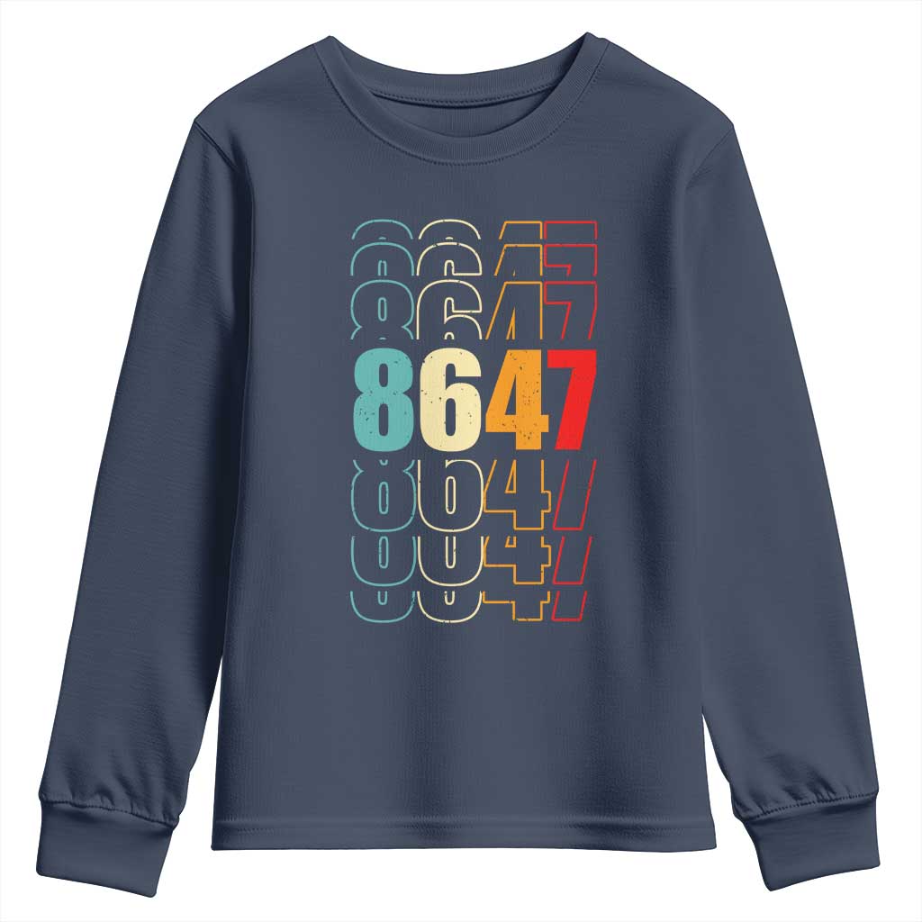 Retro Vintage 8647 Youth Sweatshirt Subtle Anti FDT TS14 Navy Print Your Wear
