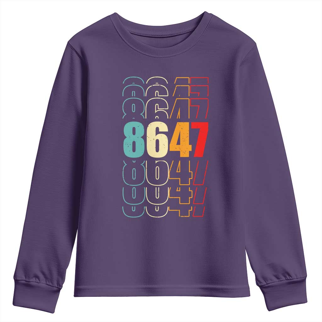 Retro Vintage 8647 Youth Sweatshirt Subtle Anti FDT TS14 Purple Print Your Wear