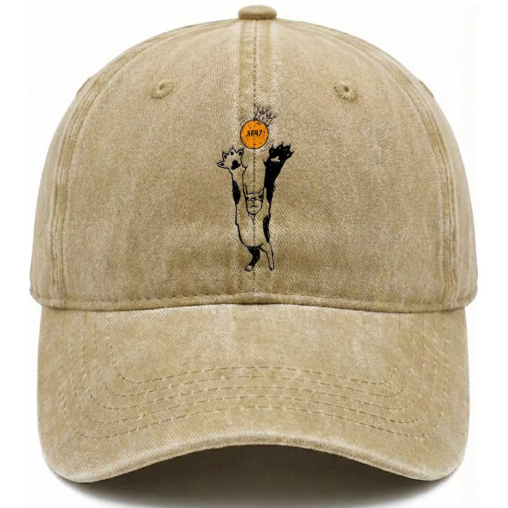 8647 Impeach Trump Washed Cotton Baseball Cap Funny Black Cat Anti FDT TS14 Print Your Wear