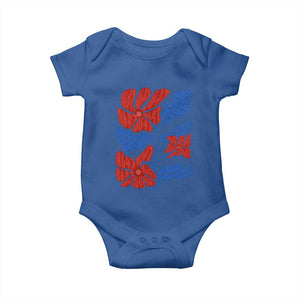 86 47 Boho Floral Matisse Baby Onesie No Kings Oligarchy FDT Political Protest TS14 Royal Blue Print Your Wear