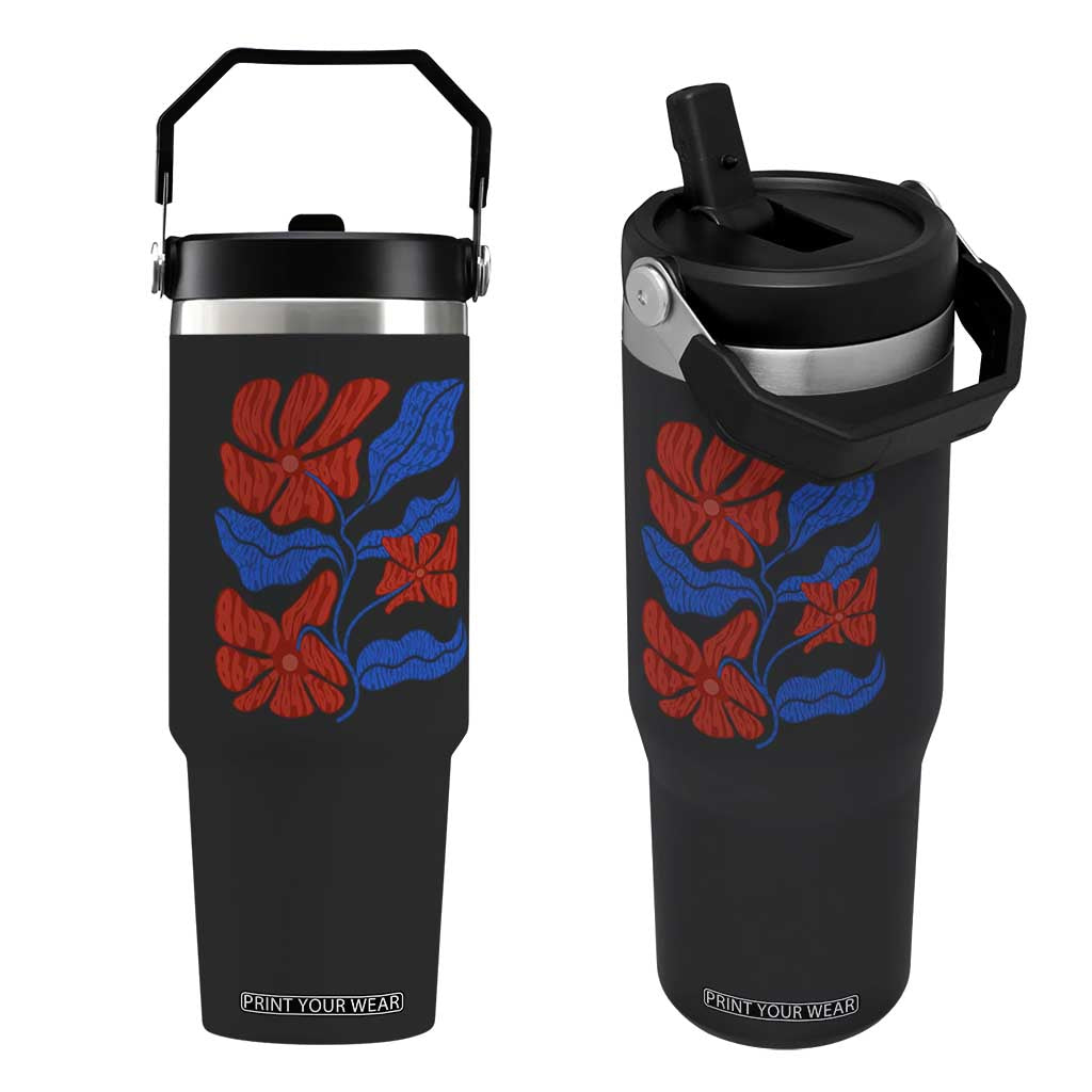 86 47 Boho Floral Matisse Flip Straw Tumbler No Kings Oligarchy FDT Political Protest TS14 One Size: 30 oz Black Print Your Wear