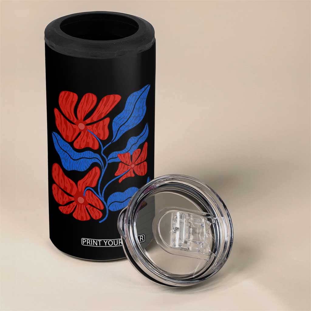 86 47 Boho Floral Matisse 4 in 1 Can Cooler Tumbler No Kings Oligarchy FDT Political Protest TS14 Print Your Wear