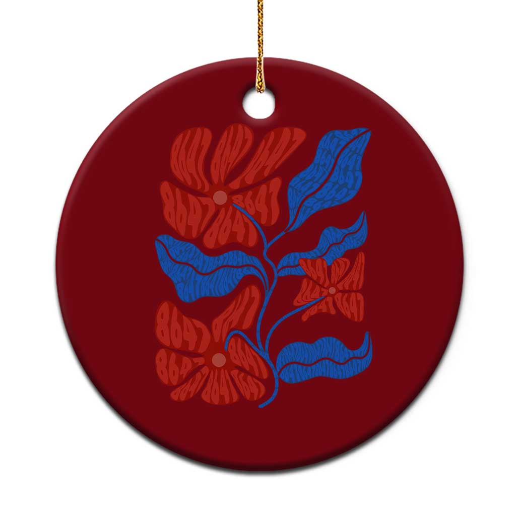 86 47 Boho Floral Matisse Ceramic Ornament No Kings Oligarchy FDT Political Protest TS14 1pc Red Print Your Wear