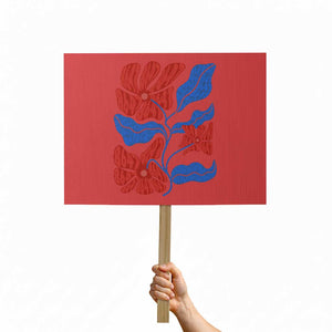 86 47 Boho Floral Matisse Protest Sign No Kings Oligarchy FDT Political Protest TS14 Horizontal 18" × 24" Red Print Your Wear