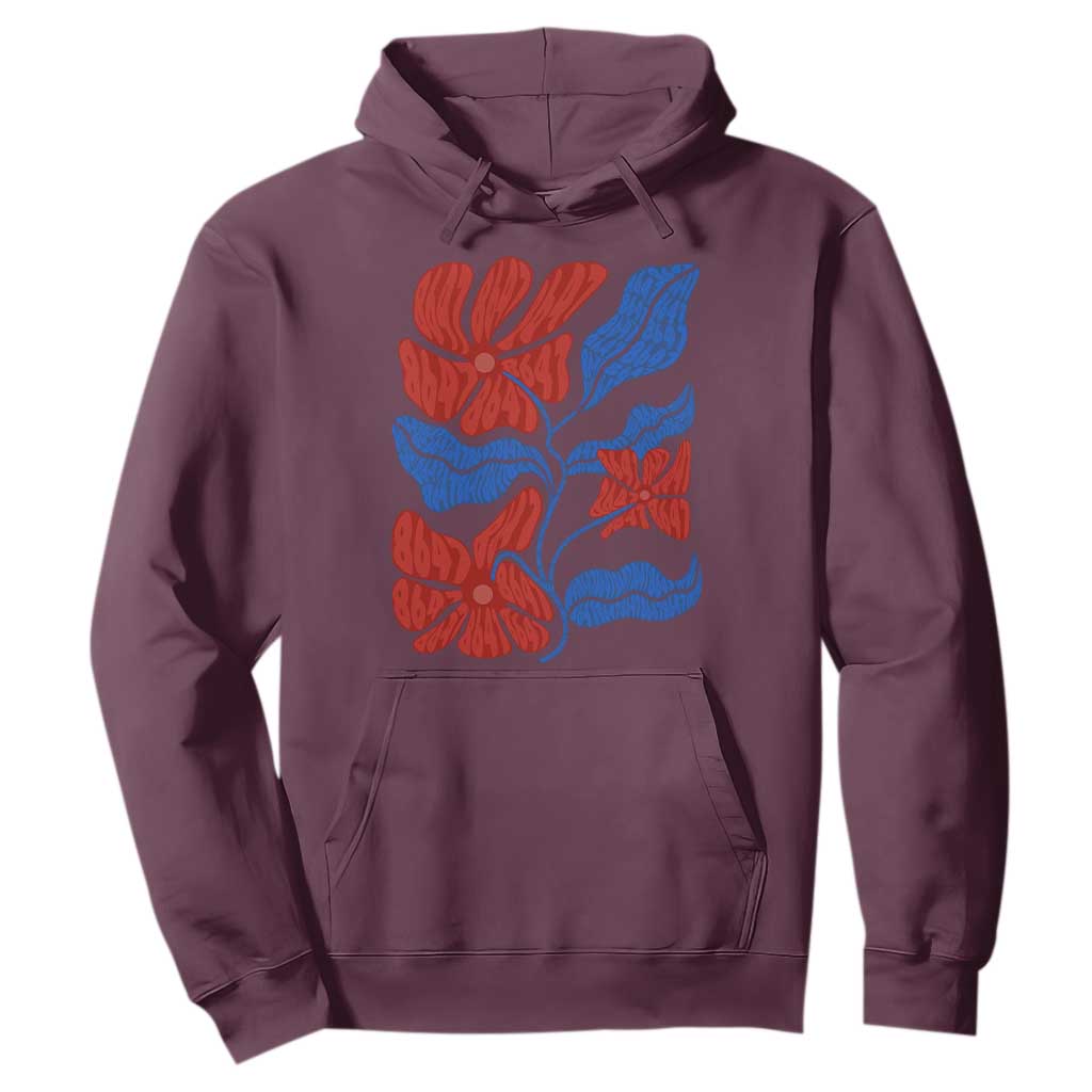 86 47 Boho Floral Matisse Hoodie No Kings Oligarchy FDT Political Protest TS14 Maroon Print Your Wear