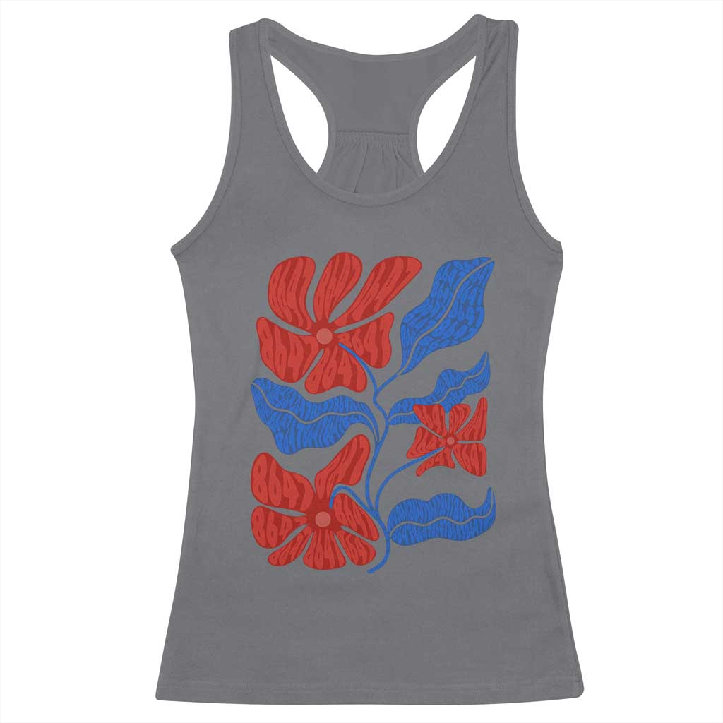 86 47 Boho Floral Matisse Racerback Tank Top No Kings Oligarchy FDT Political Protest TS14 Charcoal Print Your Wear