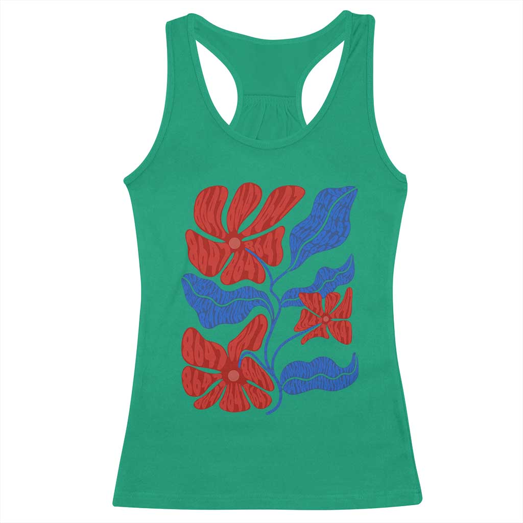 86 47 Boho Floral Matisse Racerback Tank Top No Kings Oligarchy FDT Political Protest TS14 Irish Green Print Your Wear