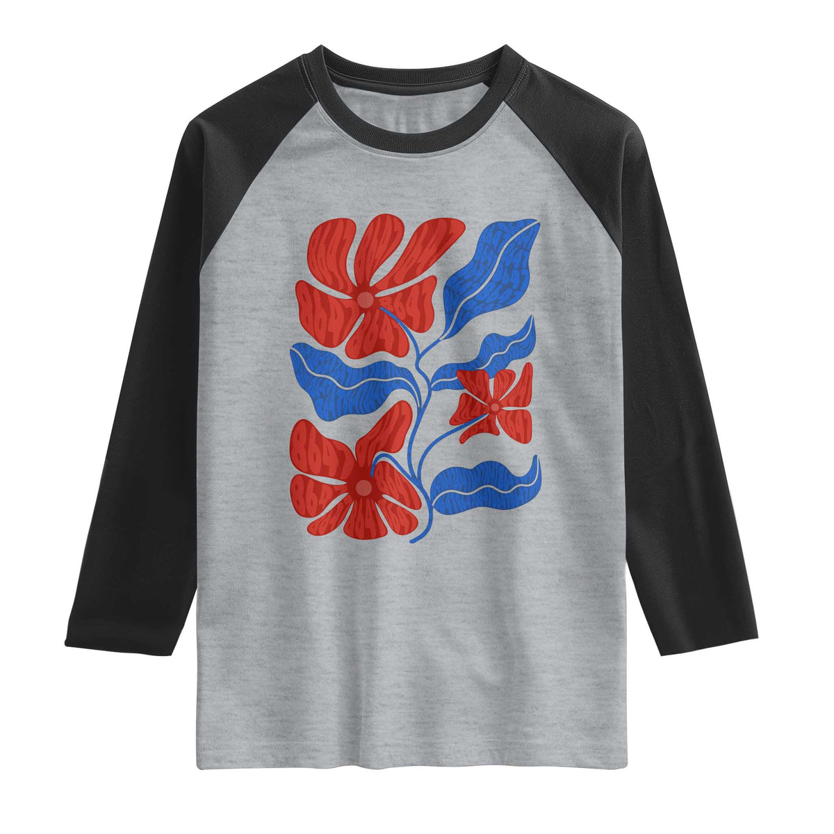 86 47 Boho Floral Matisse Raglan Shirt No Kings Oligarchy FDT Political Protest TS14 Heather Gray Black Print Your Wear