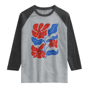 86 47 Boho Floral Matisse Raglan Shirt No Kings Oligarchy FDT Political Protest TS14 Heather Gray Heather Charcoal Print Your Wear