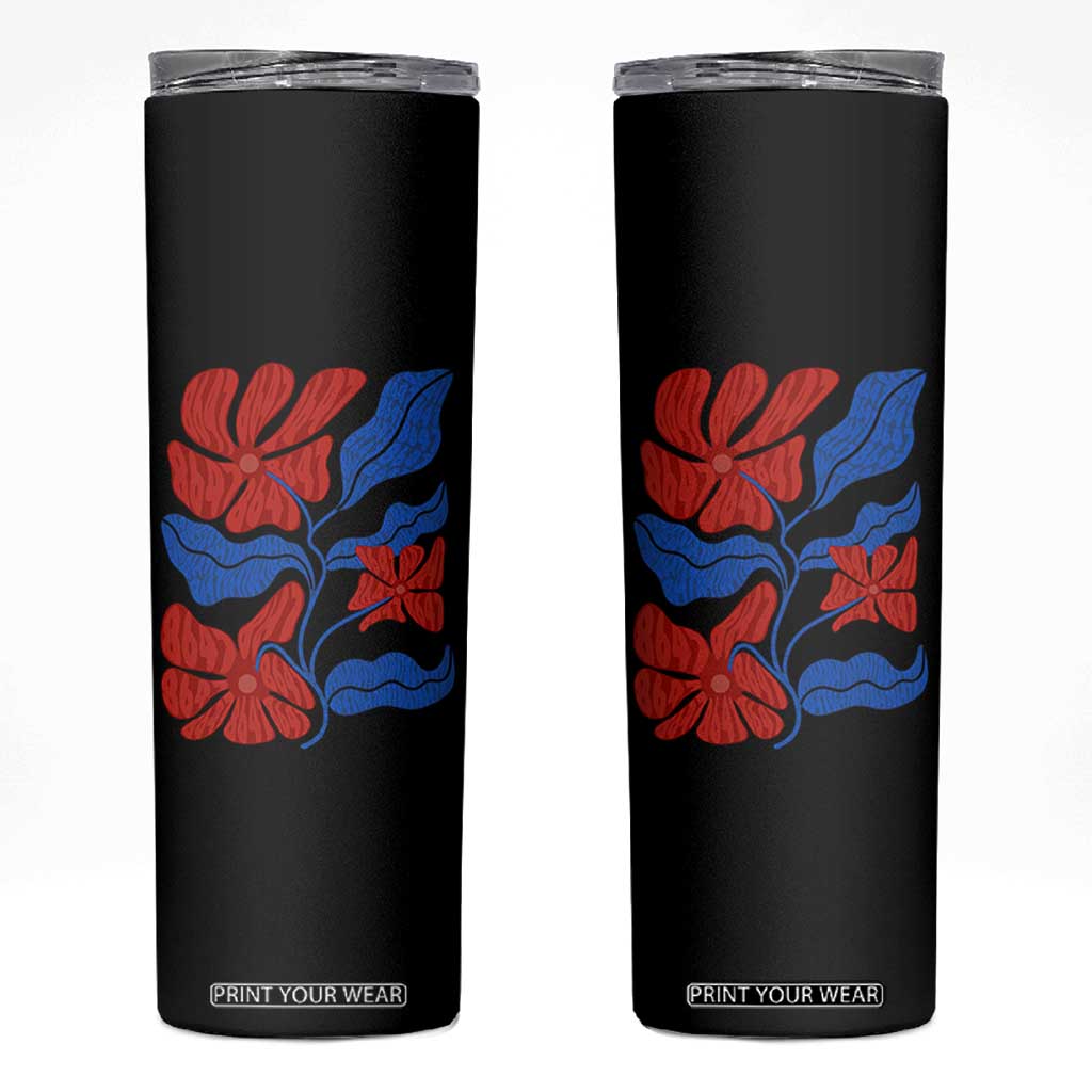 86 47 Boho Floral Matisse Skinny Tumbler No Kings Oligarchy FDT Political Protest TS14 Black Print Your Wear