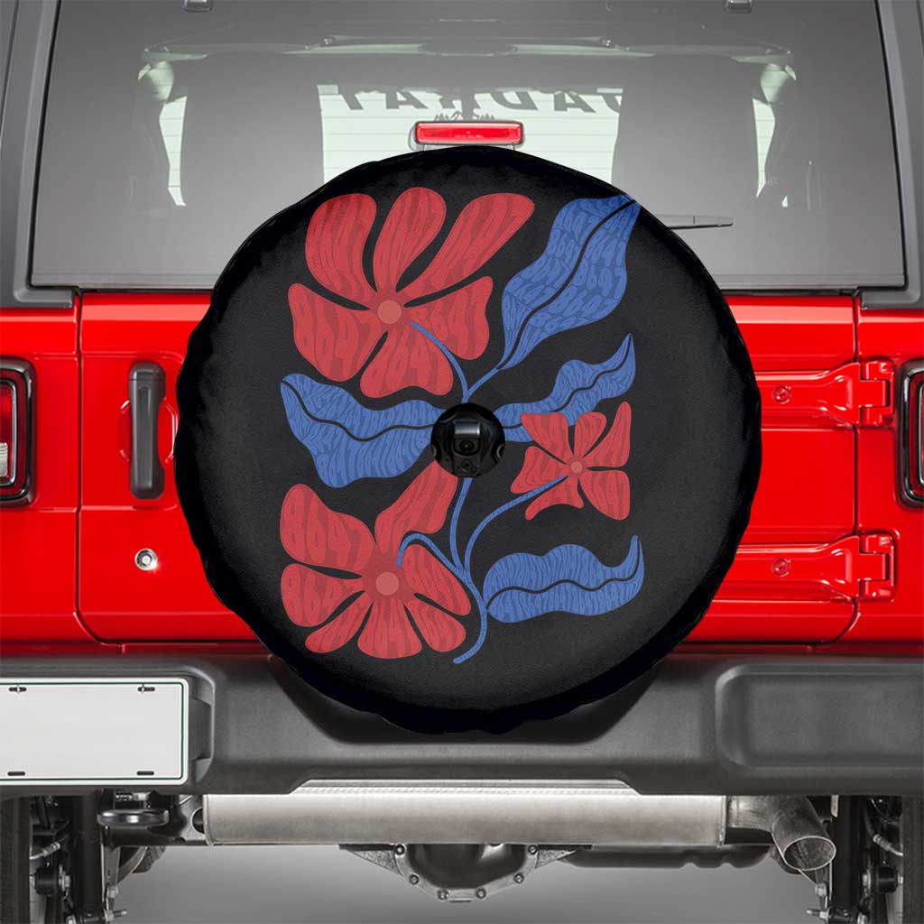 86 47 Boho Floral Matisse Spare Tire Cover No Kings Oligarchy FDT Political Protest TS14 Black Print Your Wear