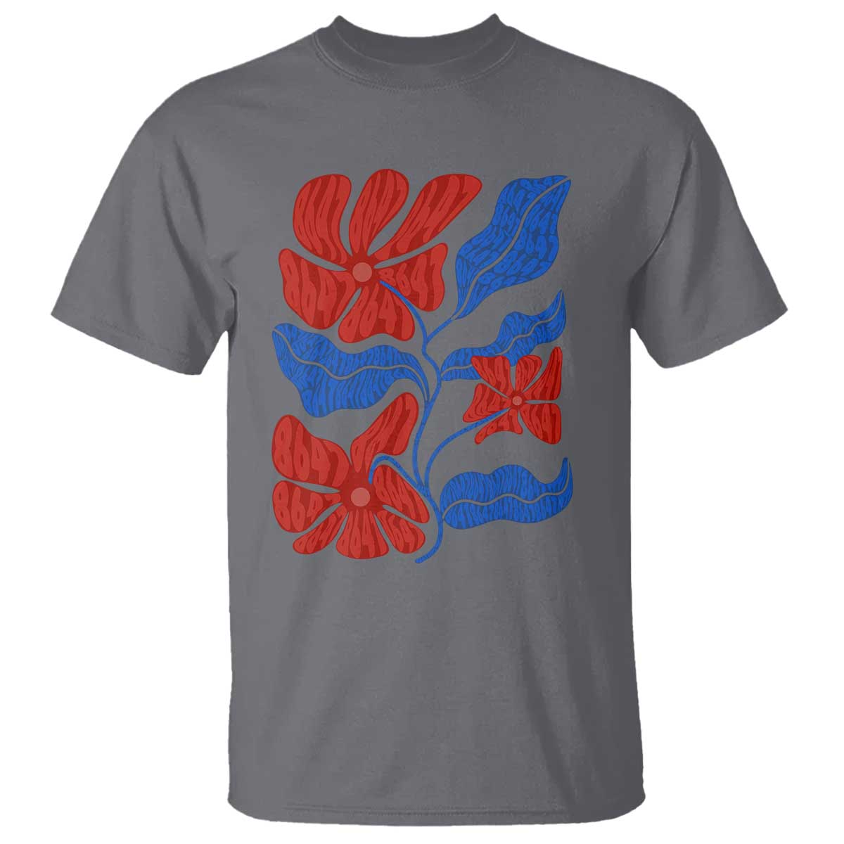 86 47 Boho Floral Matisse T Shirt No Kings Oligarchy FDT Political Protest TS14 Charcoal Print Your Wear