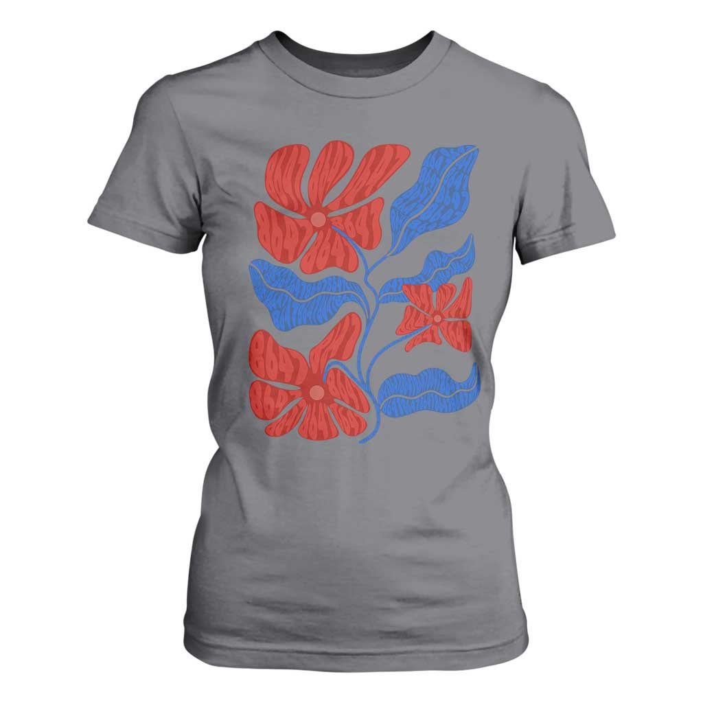 86 47 Boho Floral Matisse T Shirt For Women No Kings Oligarchy FDT Political Protest TS14 Charcoal Print Your Wear