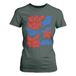 86 47 Boho Floral Matisse T Shirt For Women No Kings Oligarchy FDT Political Protest TS14 Dark Forest Green Print Your Wear
