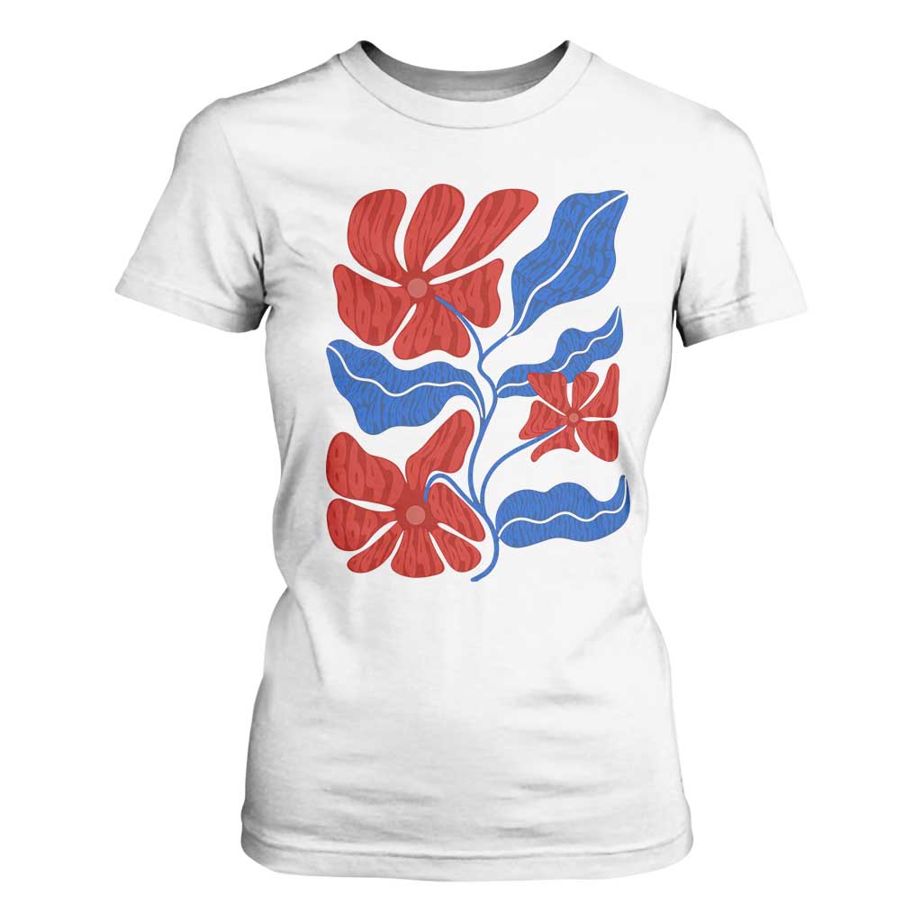 86 47 Boho Floral Matisse T Shirt For Women No Kings Oligarchy FDT Political Protest TS14 White Print Your Wear