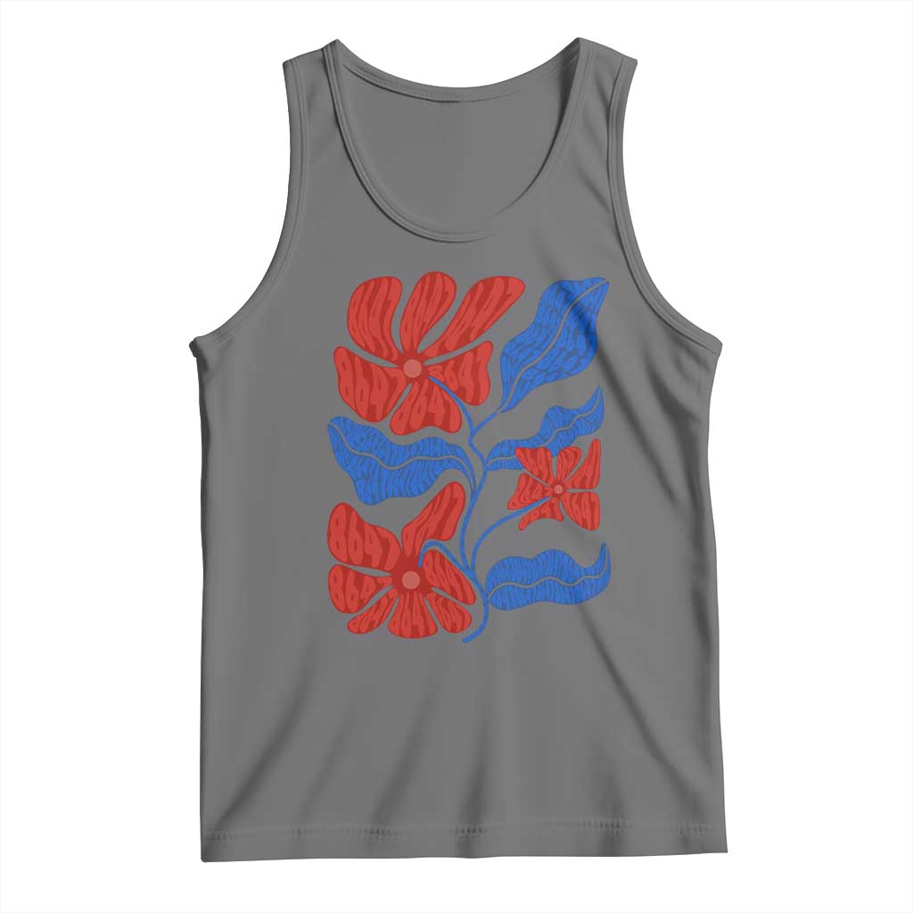 86 47 Boho Floral Matisse Tank Top No Kings Oligarchy FDT Political Protest TS14 Black Heather Print Your Wear