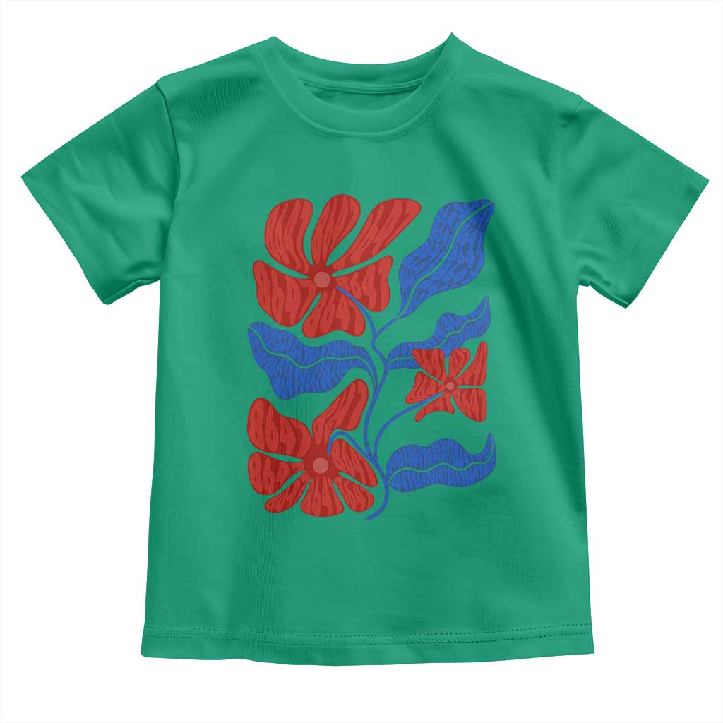 86 47 Boho Floral Matisse Toddler T Shirt No Kings Oligarchy FDT Political Protest TS14 Irish Green Print Your Wear