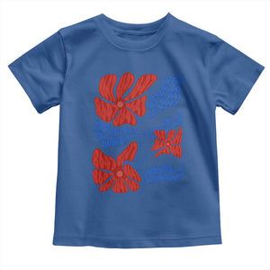 86 47 Boho Floral Matisse Toddler T Shirt No Kings Oligarchy FDT Political Protest TS14 Royal Blue Print Your Wear