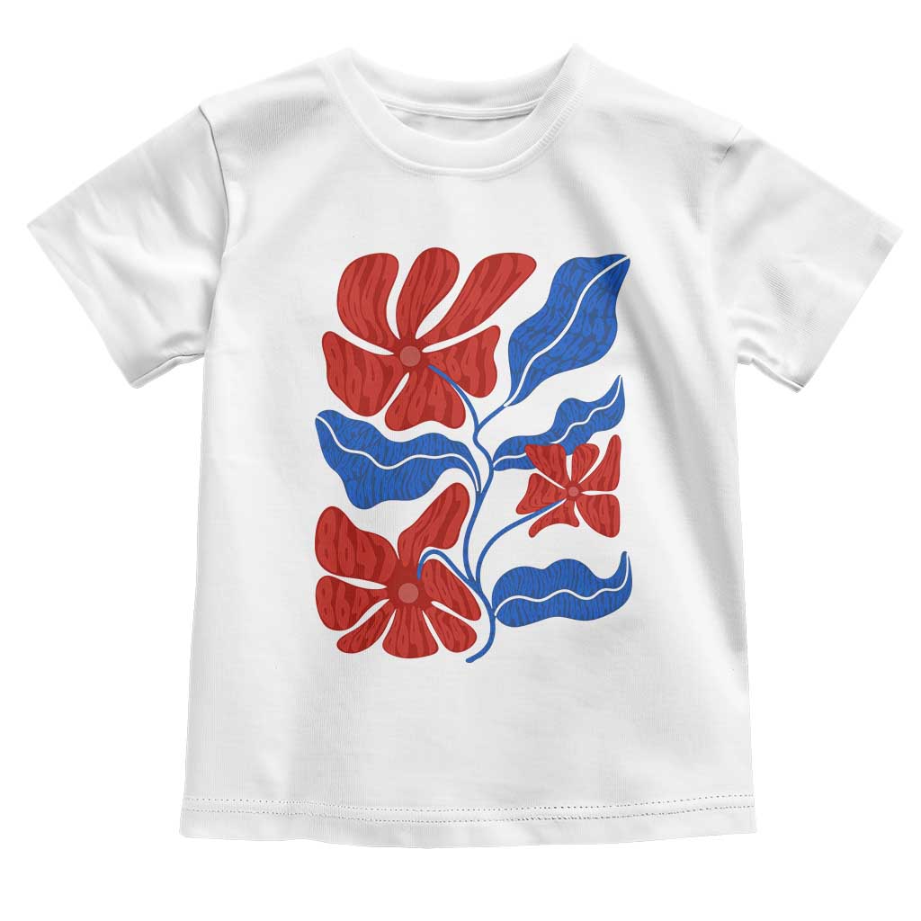 86 47 Boho Floral Matisse Toddler T Shirt No Kings Oligarchy FDT Political Protest TS14 White Print Your Wear
