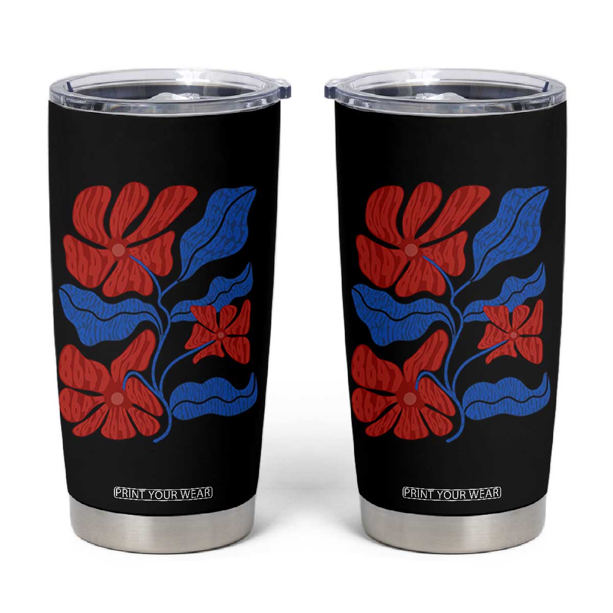86 47 Boho Floral Matisse Tumbler Cup No Kings Oligarchy FDT Political Protest TS14 Black Print Your Wear