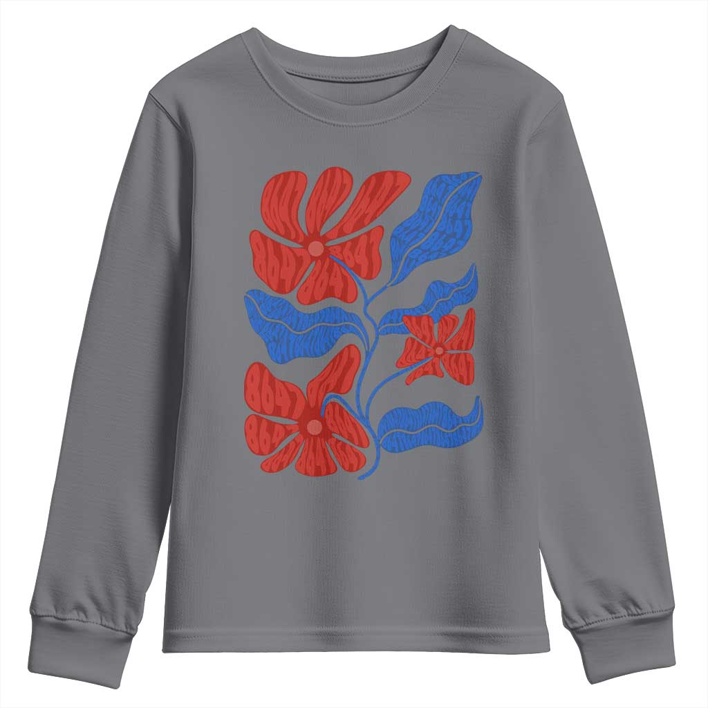 86 47 Boho Floral Matisse Youth Sweatshirt No Kings Oligarchy FDT Political Protest TS14 Charcoal Print Your Wear