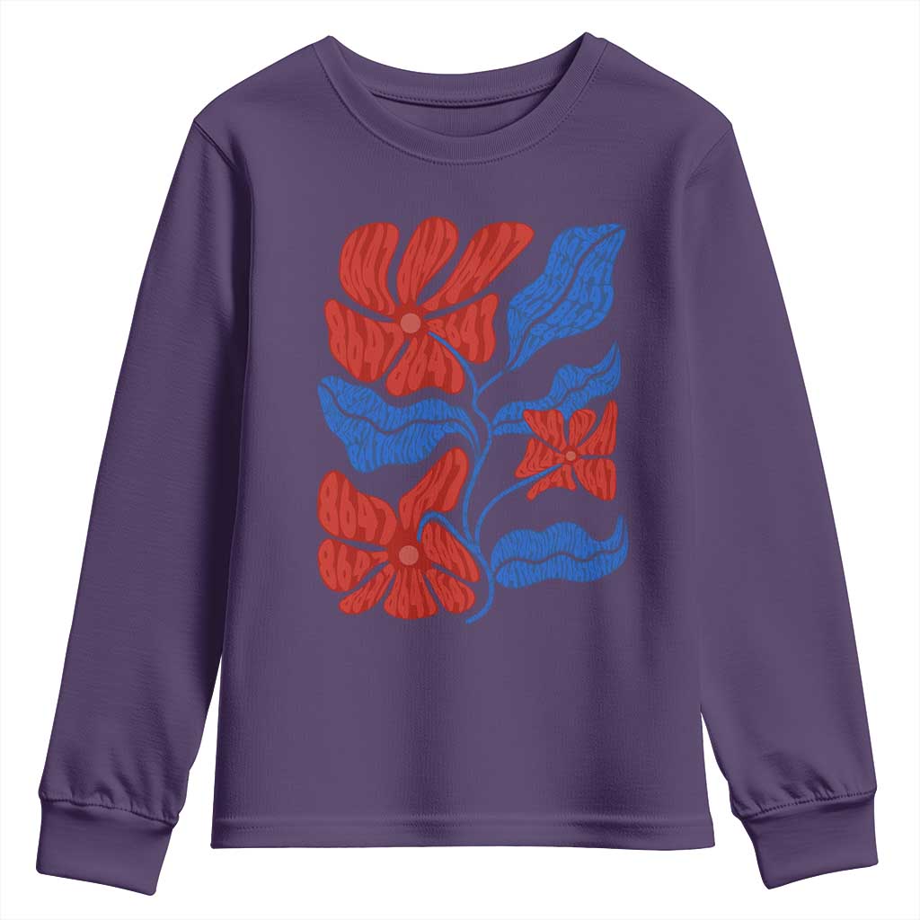86 47 Boho Floral Matisse Youth Sweatshirt No Kings Oligarchy FDT Political Protest TS14 Purple Print Your Wear