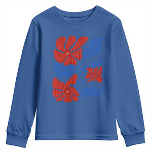 86 47 Boho Floral Matisse Youth Sweatshirt No Kings Oligarchy FDT Political Protest TS14 Royal Blue Print Your Wear