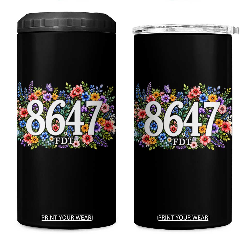 86 47 Floral Boho Style 4 in 1 Can Cooler Tumbler Subtle FDT TS14 One Size: 16 oz Black Print Your Wear