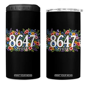 86 47 Floral Boho Style 4 in 1 Can Cooler Tumbler Subtle FDT TS14 One Size: 16 oz Black Print Your Wear