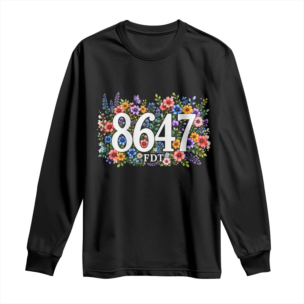 86 47 Floral Boho Style Long Sleeve Shirt Subtle FDT TS14 Black Print Your Wear