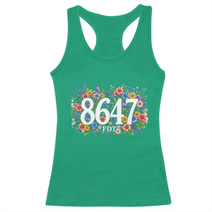 86 47 Floral Boho Style Racerback Tank Top Subtle FDT TS14 Irish Green Print Your Wear