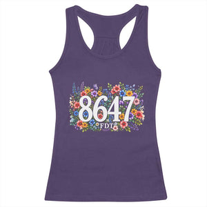 86 47 Floral Boho Style Racerback Tank Top Subtle FDT TS14 Purple Print Your Wear