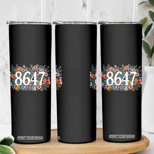 86 47 Floral Boho Style Skinny Tumbler Subtle FDT TS14 Print Your Wear