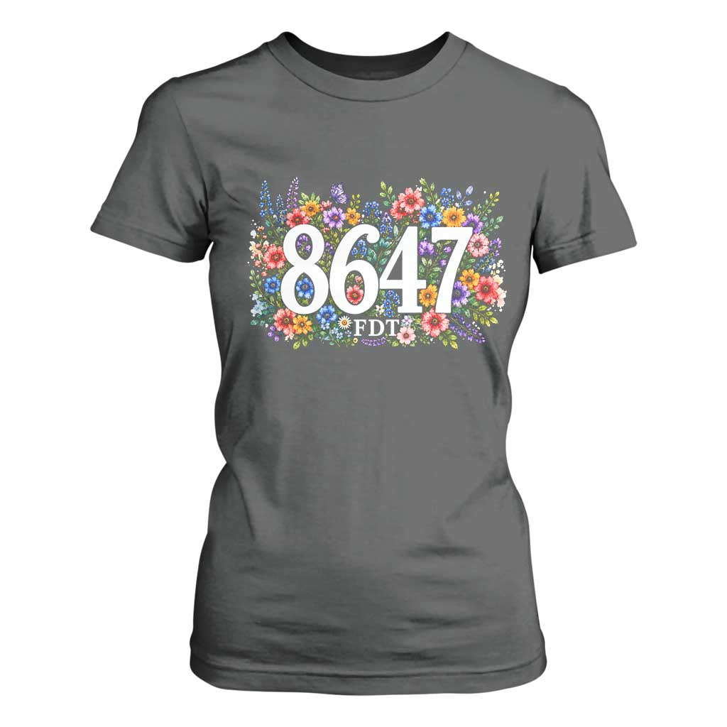 86 47 Floral Boho Style T Shirt For Women Subtle FDT TS14 Dark Heather Print Your Wear