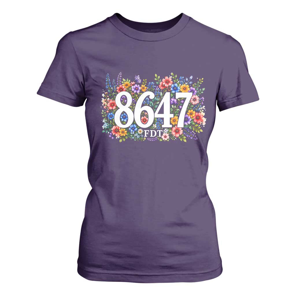 86 47 Floral Boho Style T Shirt For Women Subtle FDT TS14 Purple Print Your Wear
