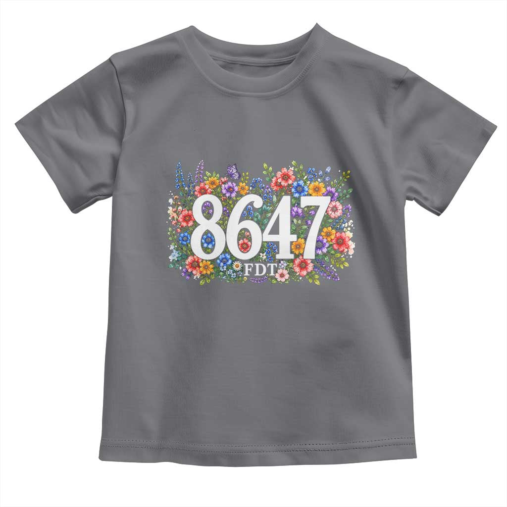 86 47 Floral Boho Style Toddler T Shirt Subtle FDT TS14 Charcoal Print Your Wear