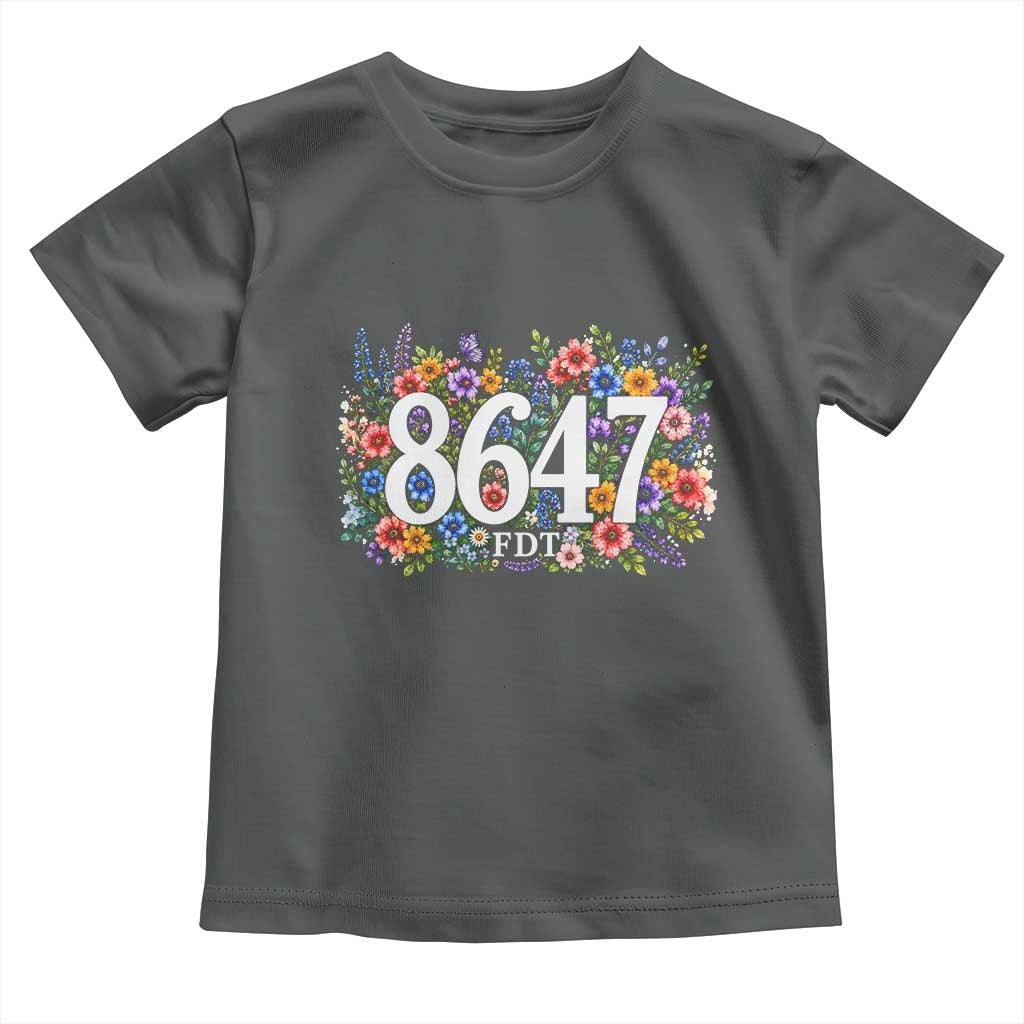 86 47 Floral Boho Style Toddler T Shirt Subtle FDT TS14 Dark Heather Print Your Wear