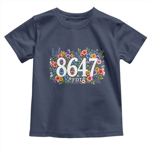 86 47 Floral Boho Style Toddler T Shirt Subtle FDT TS14 Navy Print Your Wear