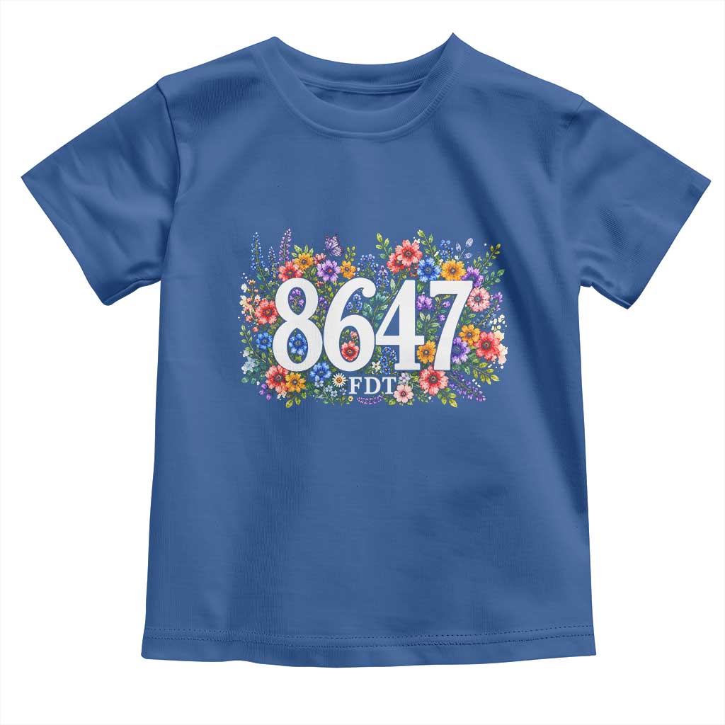 86 47 Floral Boho Style Toddler T Shirt Subtle FDT TS14 Royal Blue Print Your Wear