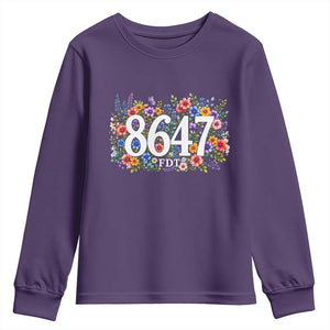 86 47 Floral Boho Style Youth Sweatshirt Subtle FDT TS14 Purple Print Your Wear
