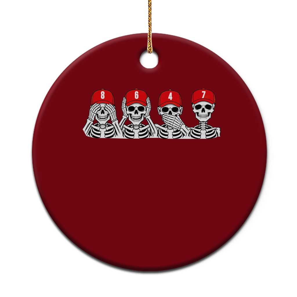 86 47 Subtle Anti FDT Ceramic Ornament Funny Skeleton Wearing Hat Sarcastic Political TS14 1pc Red Print Your Wear