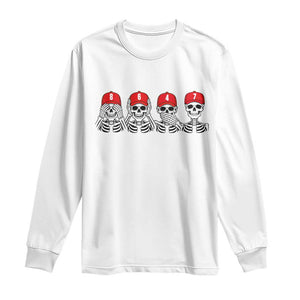 86 47 Subtle Anti FDT Long Sleeve Shirt Funny Skeleton Wearing Hat Sarcastic Political TS14 White Print Your Wear