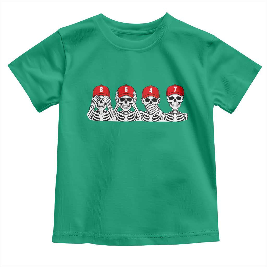86 47 Subtle Anti FDT Toddler T Shirt Funny Skeleton Wearing Hat Sarcastic Political TS14 Irish Green Print Your Wear