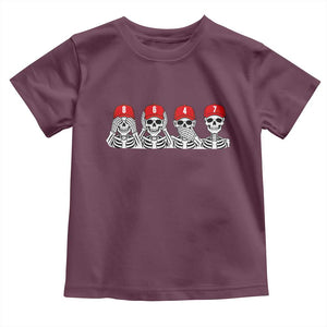 86 47 Subtle Anti FDT Toddler T Shirt Funny Skeleton Wearing Hat Sarcastic Political TS14 Maroon Print Your Wear