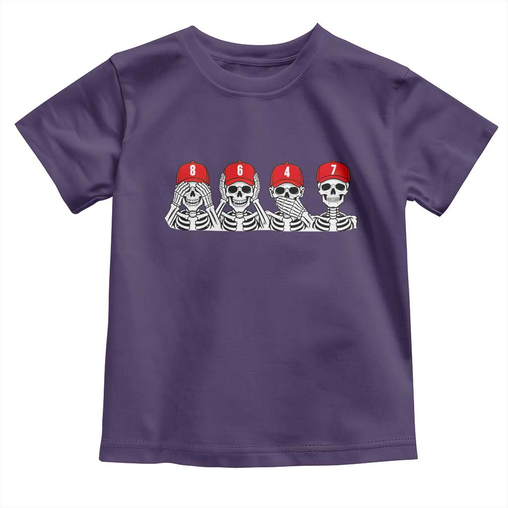 86 47 Subtle Anti FDT Toddler T Shirt Funny Skeleton Wearing Hat Sarcastic Political TS14 Purple Print Your Wear