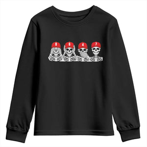 86 47 Subtle Anti FDT Youth Sweatshirt Funny Skeleton Wearing Hat Sarcastic Political TS14 Black Print Your Wear