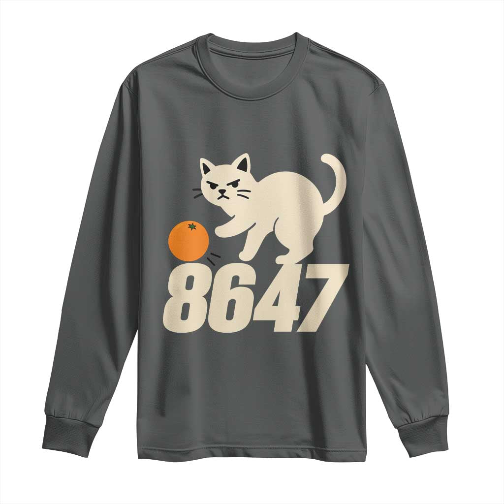 8647 FDT Long Sleeve Shirt Funny Cat Political Meme TS14 Dark Heather Print Your Wear