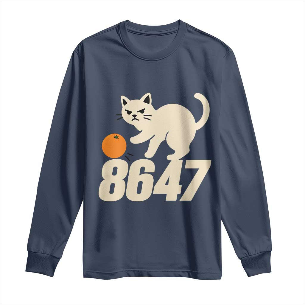 8647 FDT Long Sleeve Shirt Funny Cat Political Meme TS14 Navy Print Your Wear