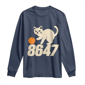8647 FDT Long Sleeve Shirt Funny Cat Political Meme TS14 Navy Print Your Wear