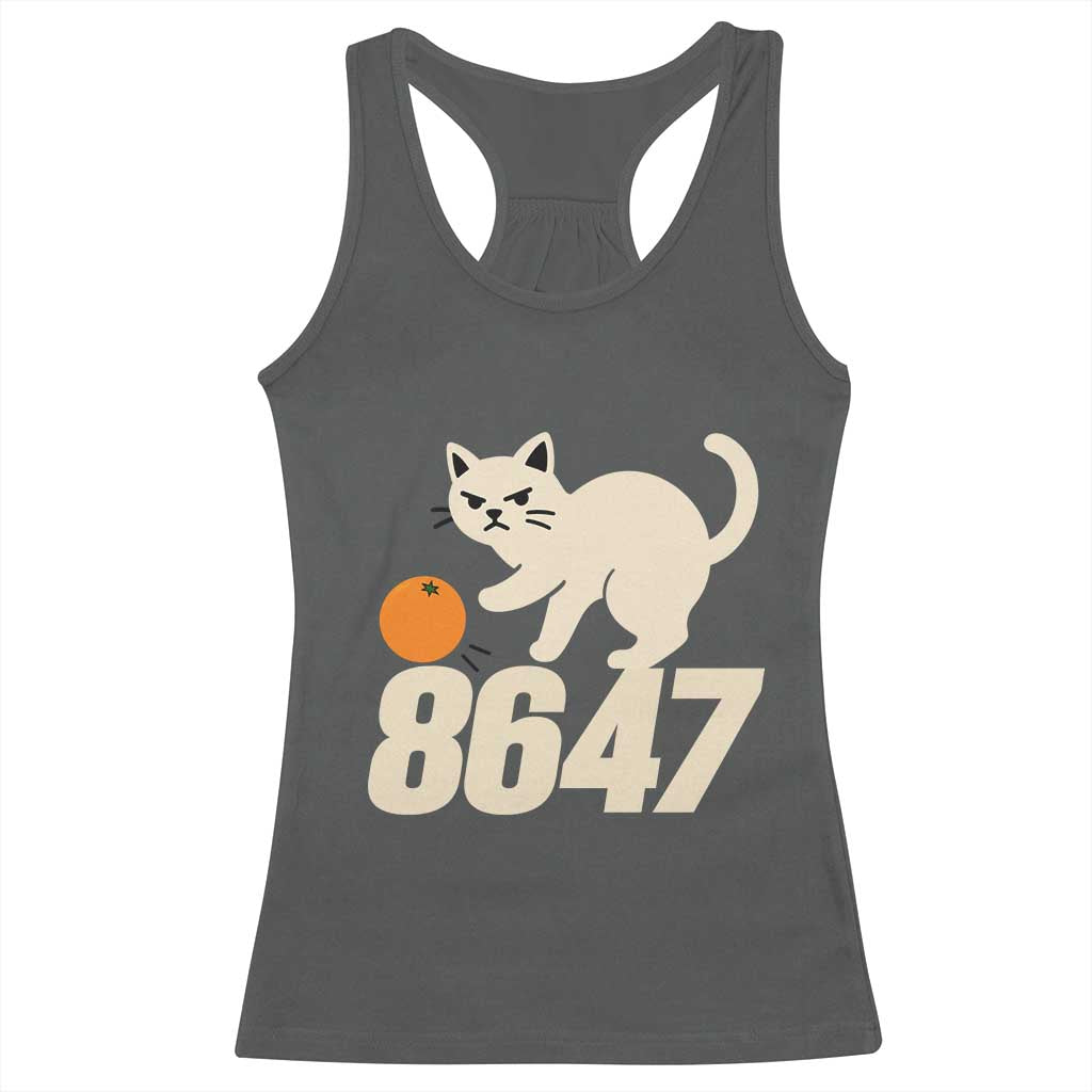 8647 FDT Racerback Tank Top Funny Cat Political Meme TS14 Dark Heather Print Your Wear